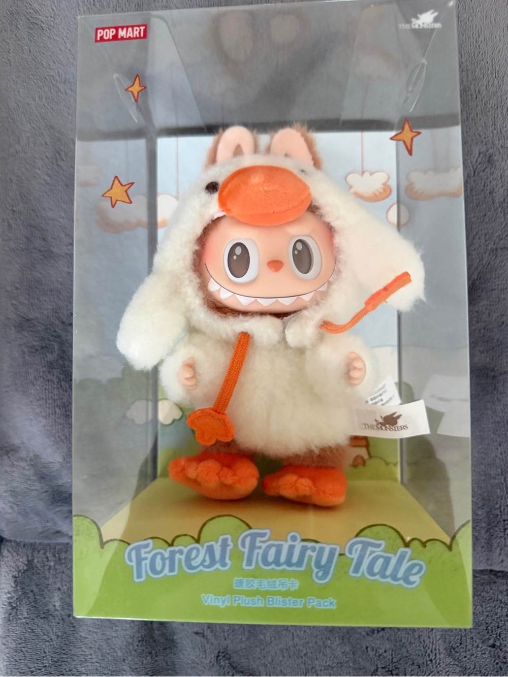 POP MART Forest Fairy Tale Plush Vinyl Labubu - White & Orange